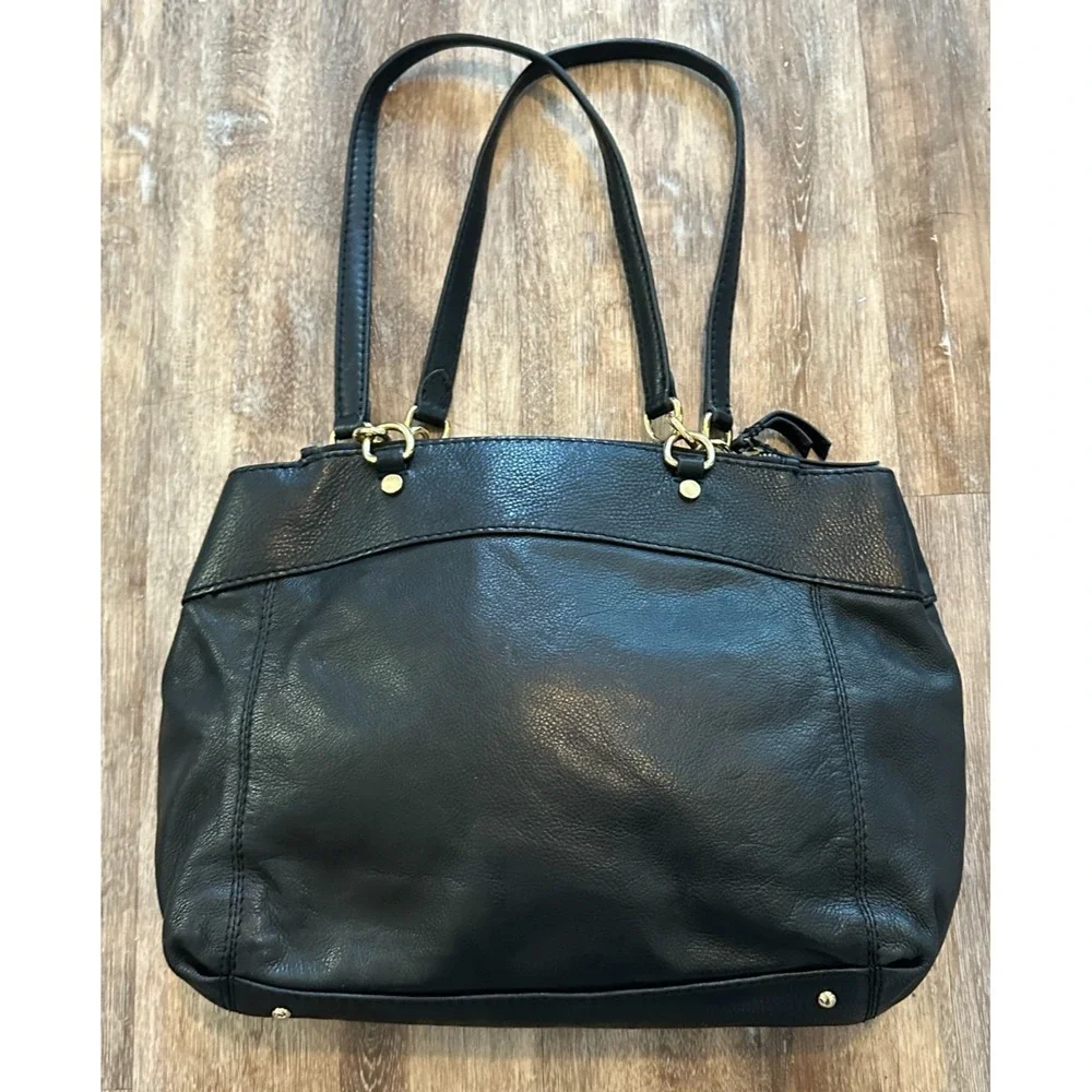American Leather Co. Taylor Triple‎ Entry Satchel Black Color Handbag